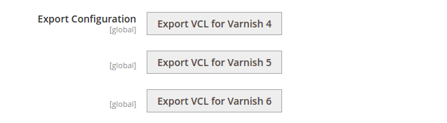 export configuration